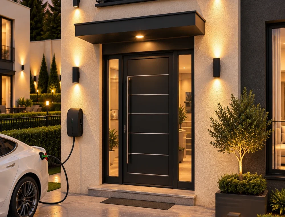 Entrance and EV charging